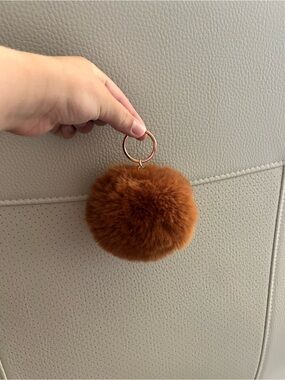 4/$50 Faux Fur Pom Pom Keychain - Rust